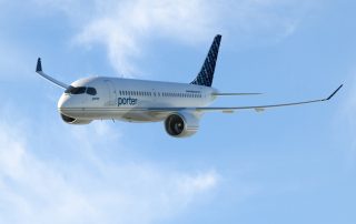 Bombardier CS100 seen in Porter Airlines livery.