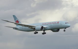 Air Canada's first Boeing 787-8 lands at Paine Field after its first test flight. Photo: Barry Evans