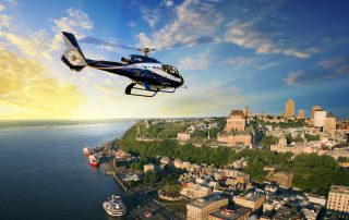 GoHelico's Airbus H-130 over Quebec City. Photo: GoHelico