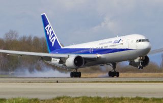 All Nippon Airways Boeing 767-300ER lands at YVR on Sunday afternoon - Photo: Leighton Matthews | Pacific Air Photo