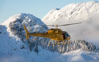 Talon Helicopters TwinStar over Vancouver's North Shore mountains. Photo: Pete Cline