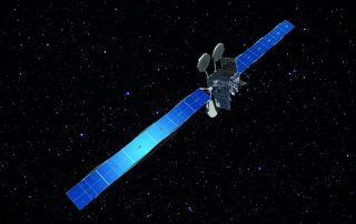 If you could see it, 22,000 miles in space, this is what ViaSat-2 might look like. Image: ViaSat/NASA