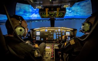 The graphics in this Entrol helicopter simulator are remarkably realistic. Photo: Entrol