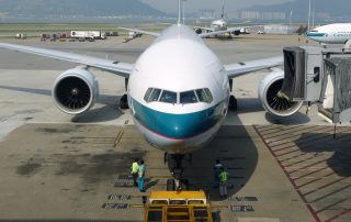 The nose-wheel must line up precisely on the correct yellow line -- specific to each aircraft -- so that the plane is in perfect position for the gate.